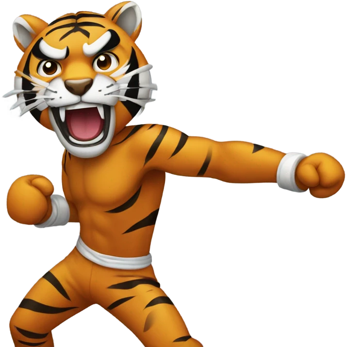 Fighting a tiger emoji