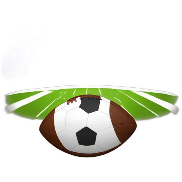 Football with rainbow emoji