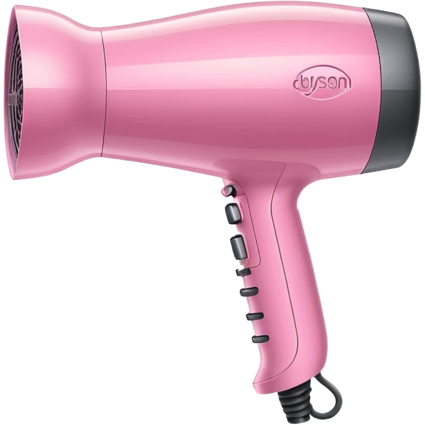 soft pink Dyson hair dryer with air streams coming out emoji