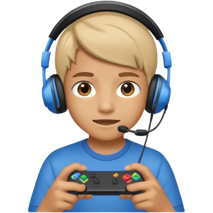 12 year old playing video game emoji