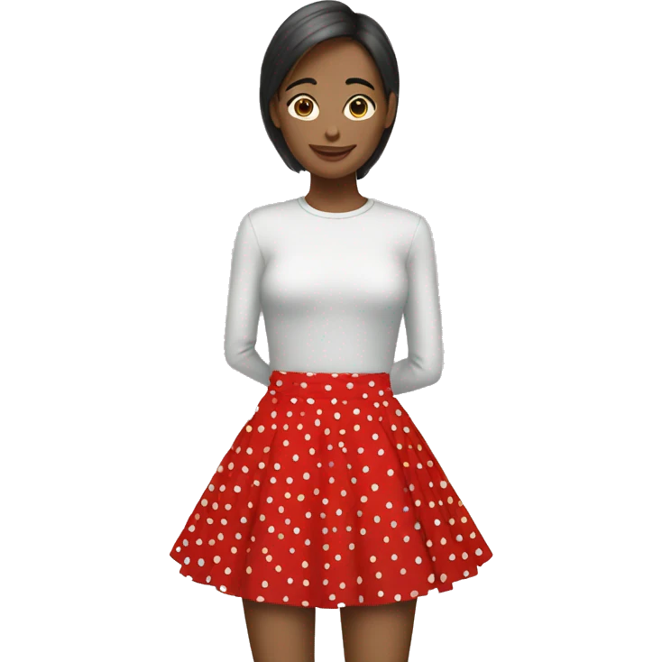 RED SKIRT WITH DOTS  emoji