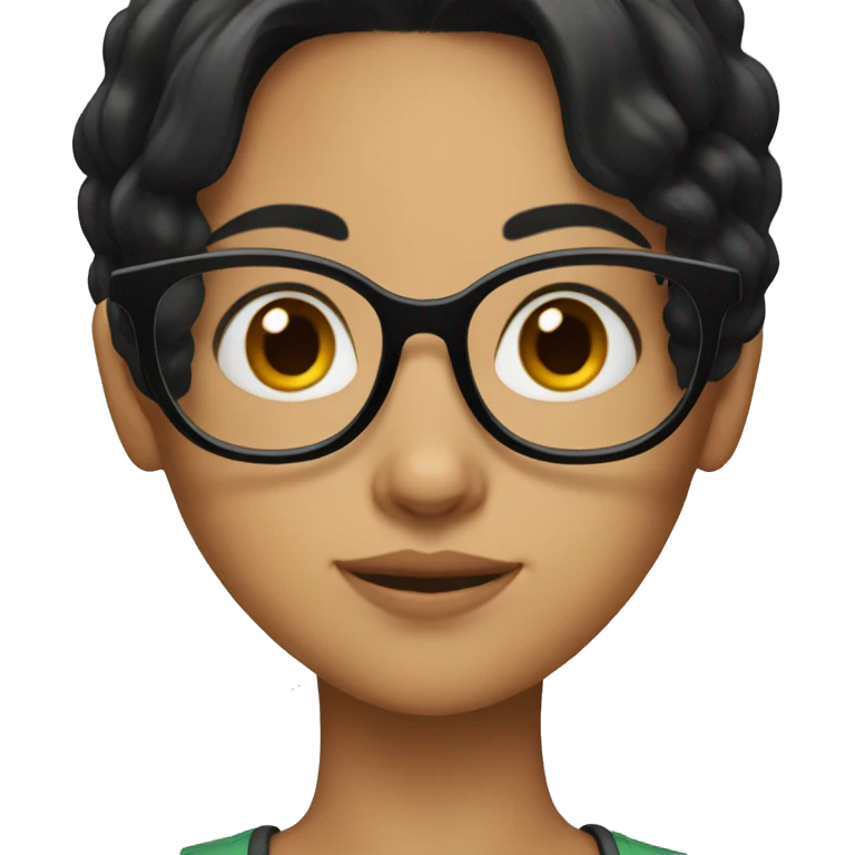 Girl with black hair and glasses emoji