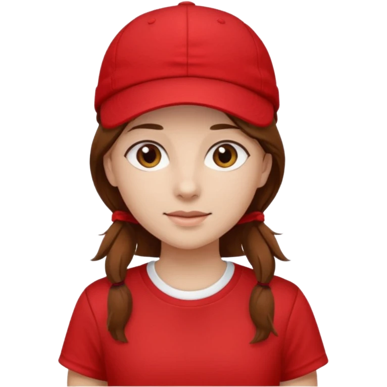 red tennis hat and red tshirt girl brown haired emoji