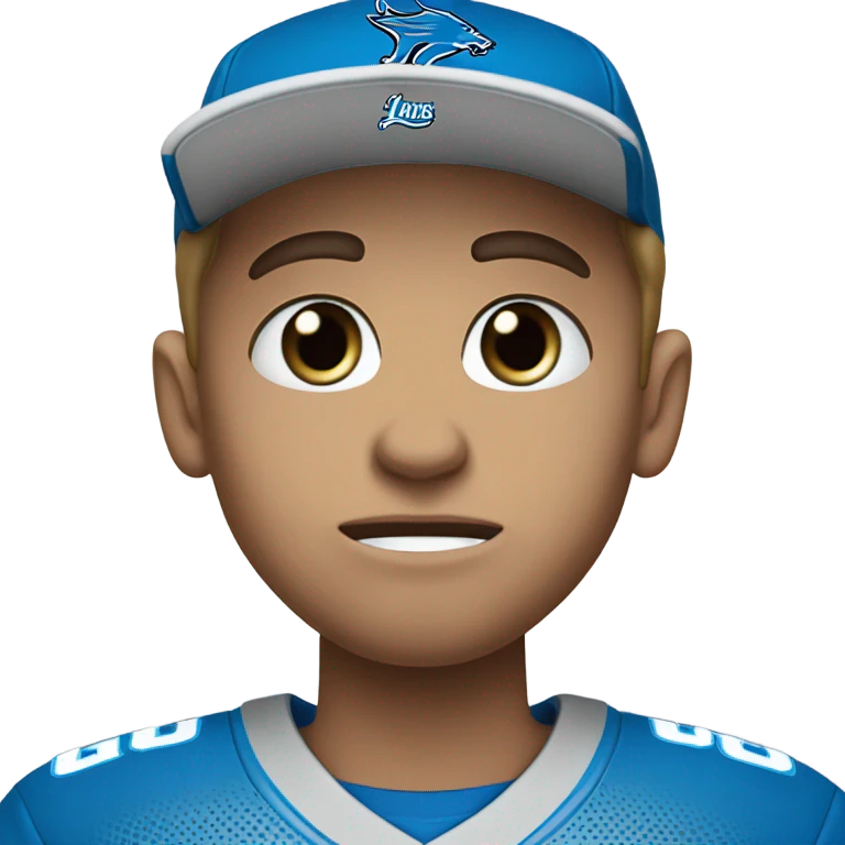 Sad detroit lions fan white with blue eyes emoji