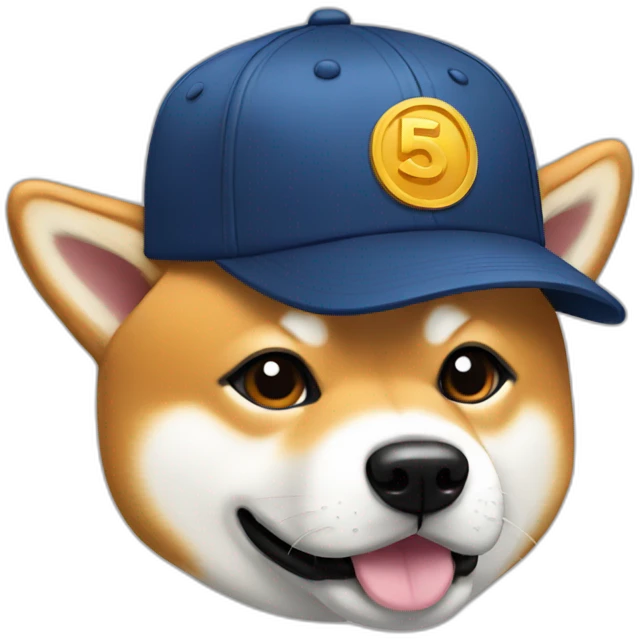 Shiba Inu wearing cap emoji