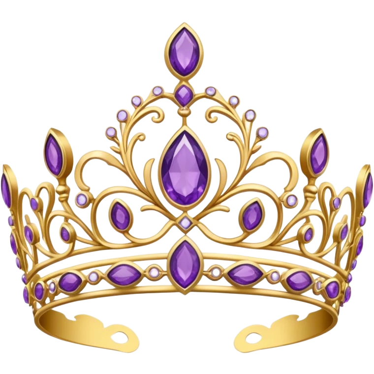 Gold and Amethyst Tiara emoji