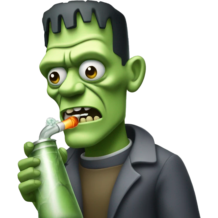 frankenstein holding bong emoji