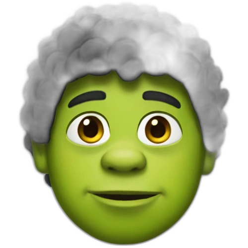 Shrek wearing black puffer emoji