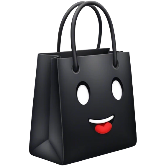 black goodiebag without a face on it  emoji
