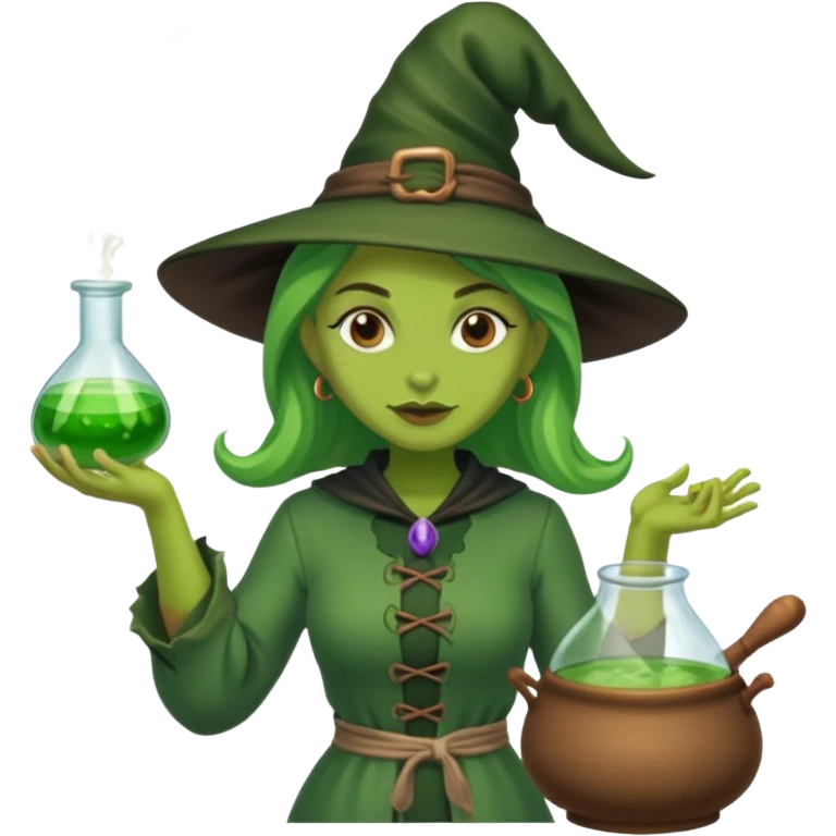 green witch cooking potion emoji