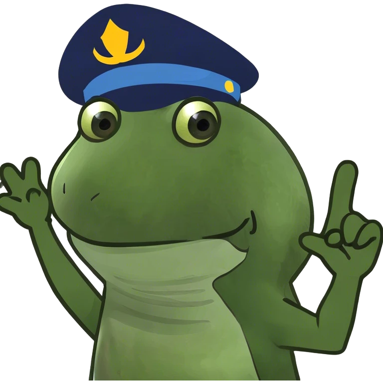 Saluting frog emoji