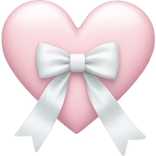Pastel pink heart with white bow emoji