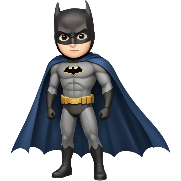Batman superhero with cape and cowl, dark knight detective pose emoji