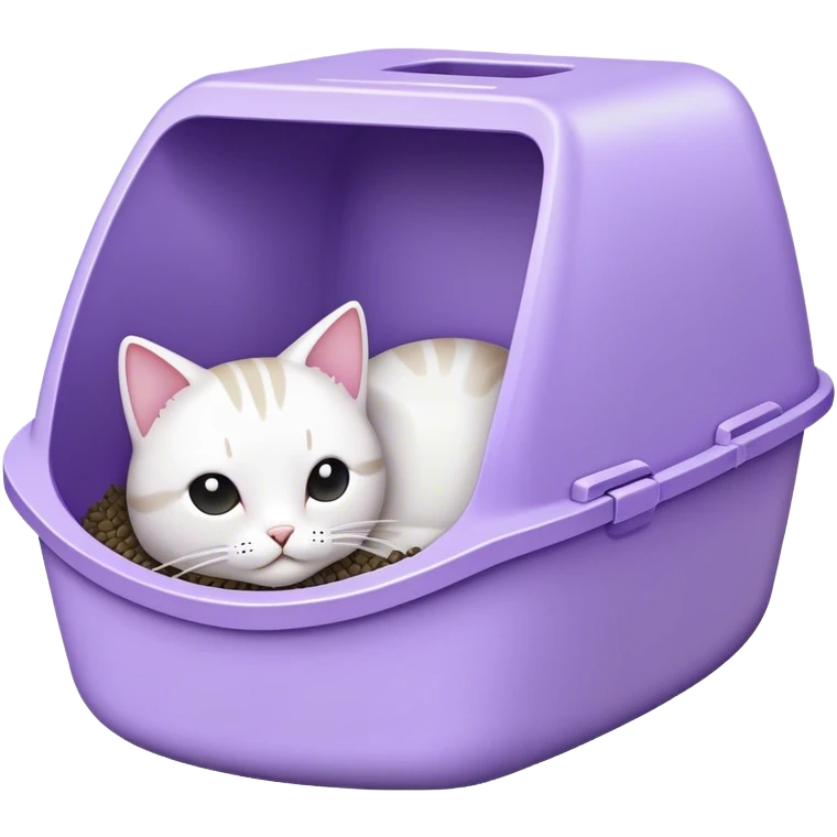 aesthetically pleasing cat litter box in lavender color emoji
