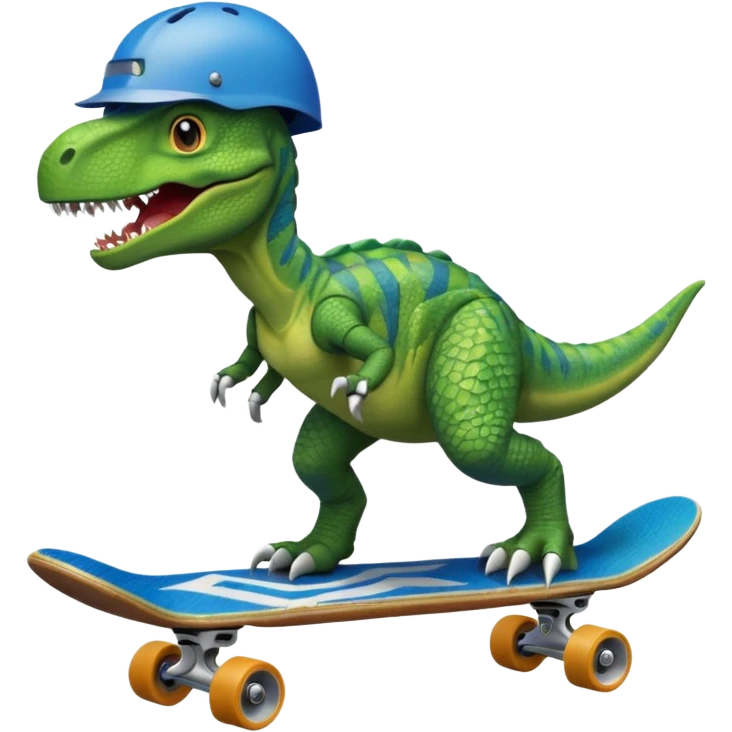 Dinosaur on a skateboard emoji