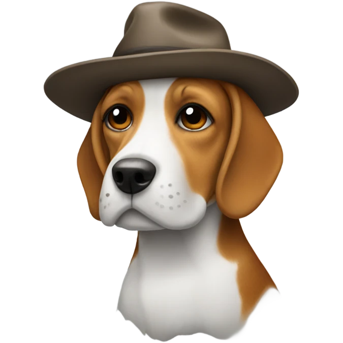Beagle with a hat emoji