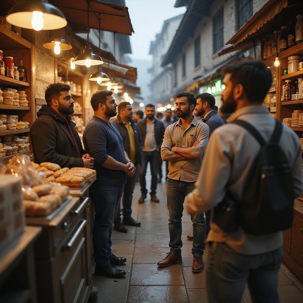 group of indian customers in a shop emoji