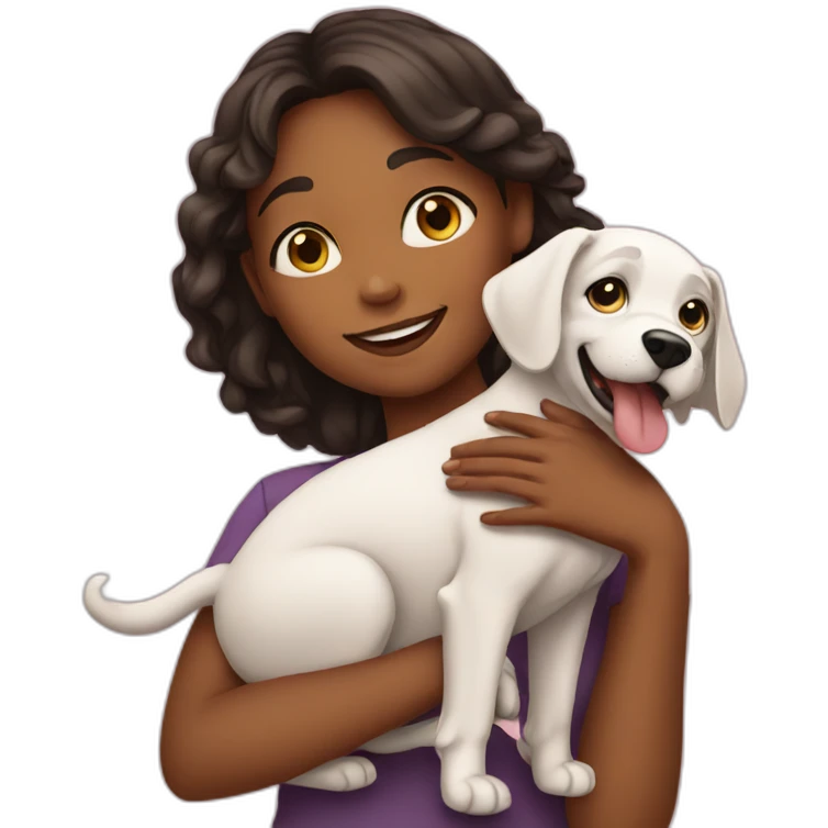 girl with dog love emoji