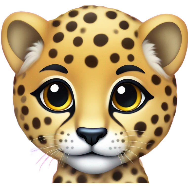 Adorable baby cheetah Lisa frank  emoji