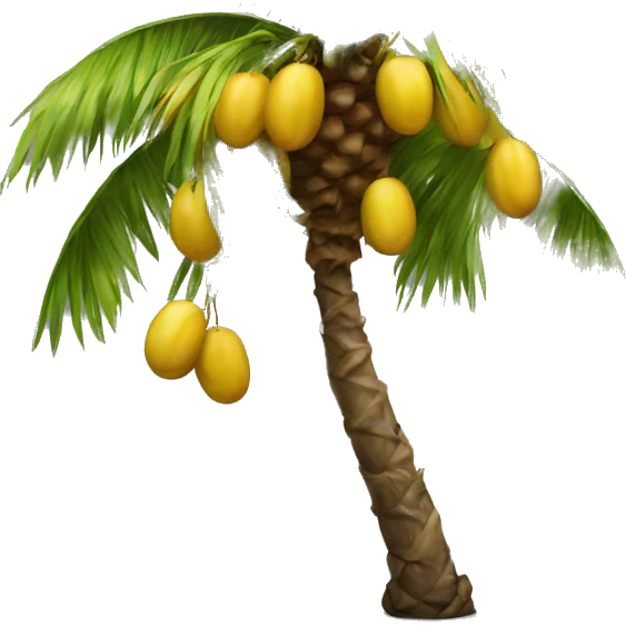 Realistic palm tree with yellow dates emoji