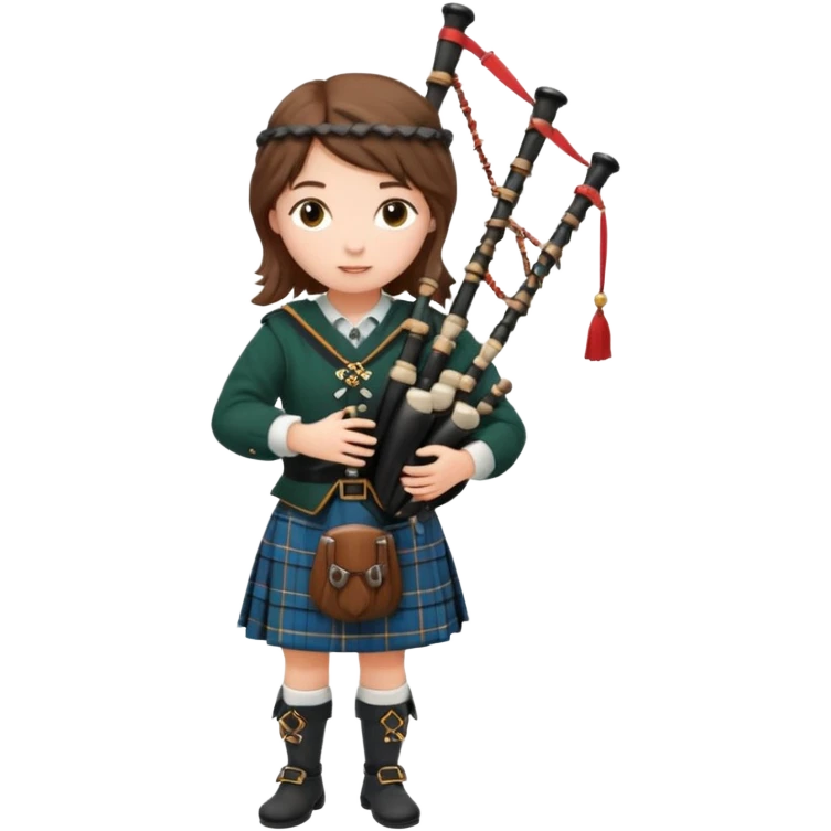scotch girl playing bagpipe full body emoji