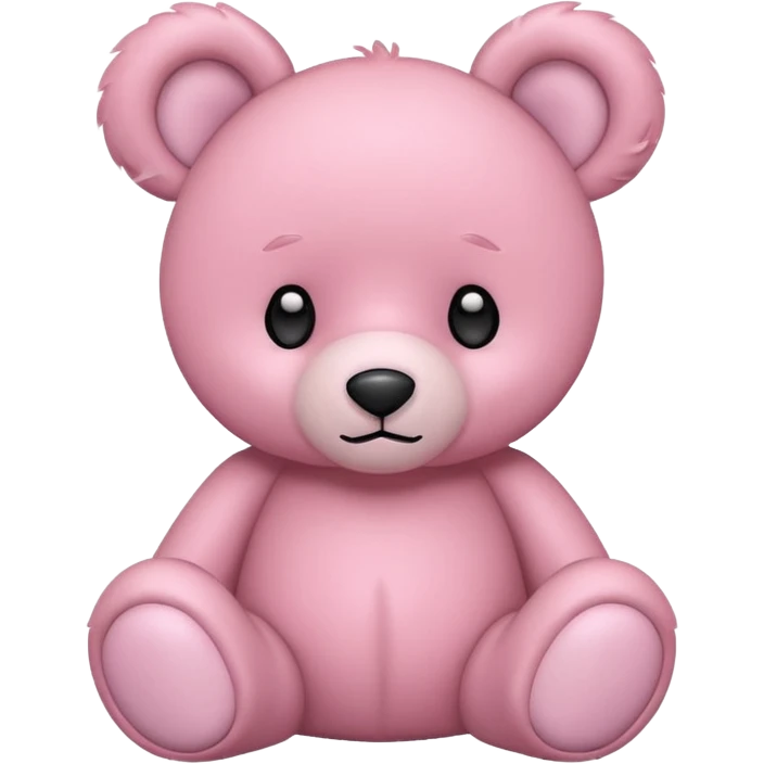 pink teddy bear tilted its head with its ears perked up emoji