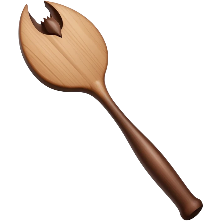 A wooden bat holing at wooden bat emoji