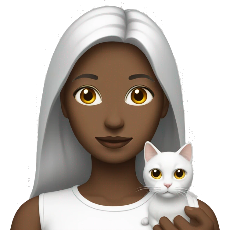 woman with white cat emoji