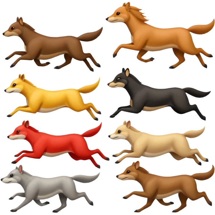 animals race, side view emoji