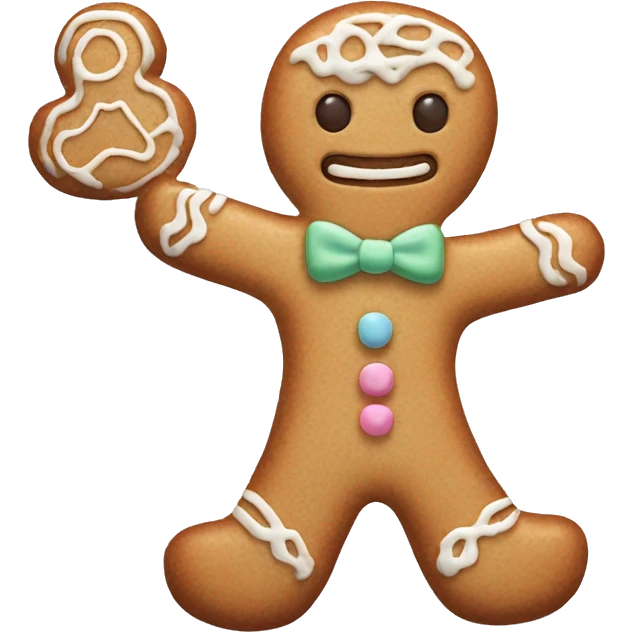 Pastel gingerbread man emoji
