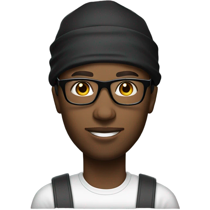 Black guy with doo rag on and black glasses  emoji