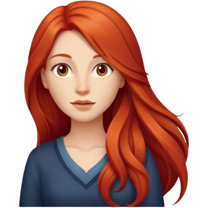 Woman with long red hair emoji