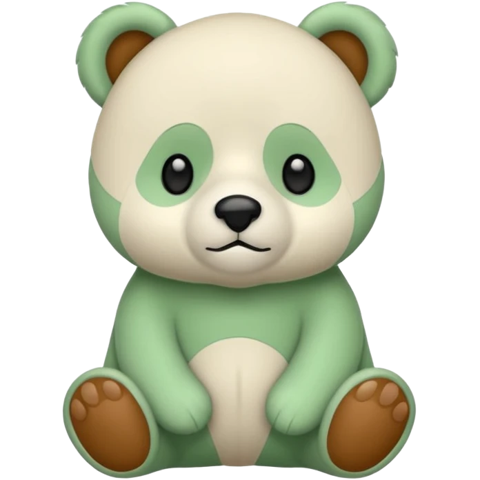 Un osito de peluche blanco con líneas verdes  emoji
