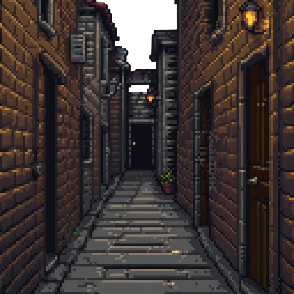 dark alley, dark street among houses emoji