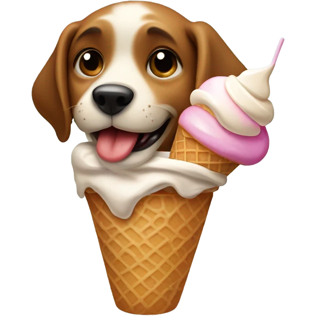 Dog sucking ice cream emoji