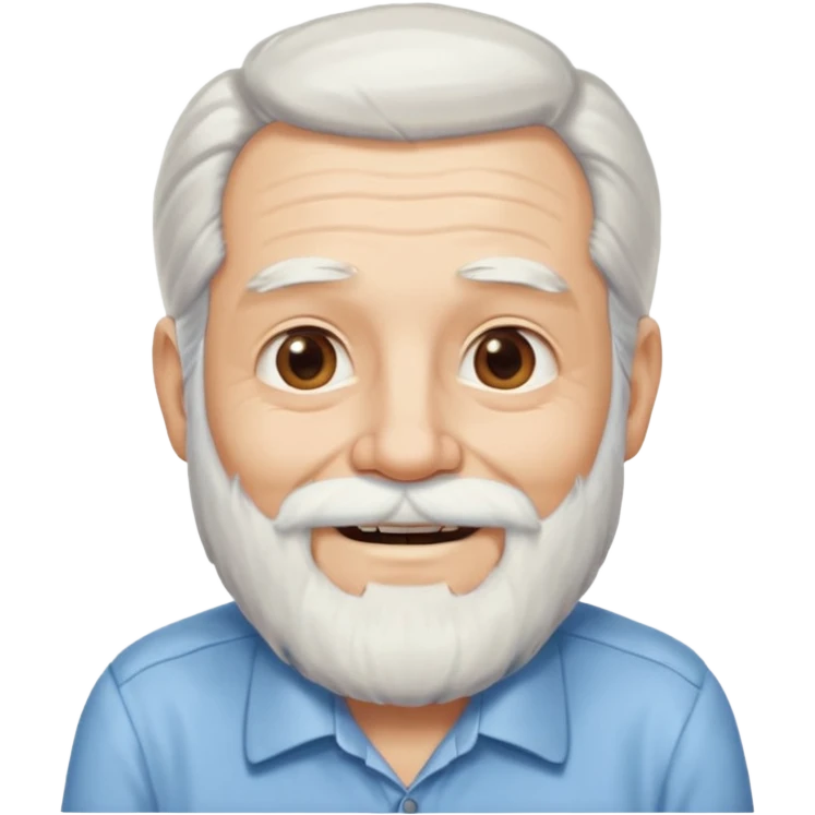 glasses elderly man long hair and long bearded with shirt emoji
