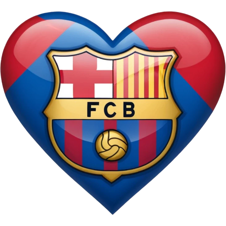 Barcelona FCB Logo in heart ❤️ emoji