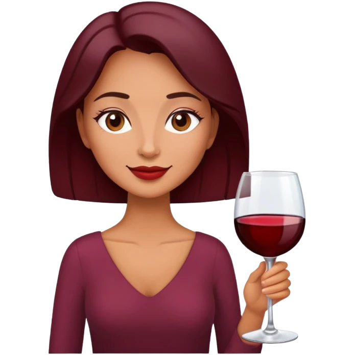A relaxing lady with a glass of wine emoji