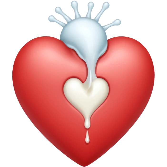 Heart cumshoted by white sperm emoji