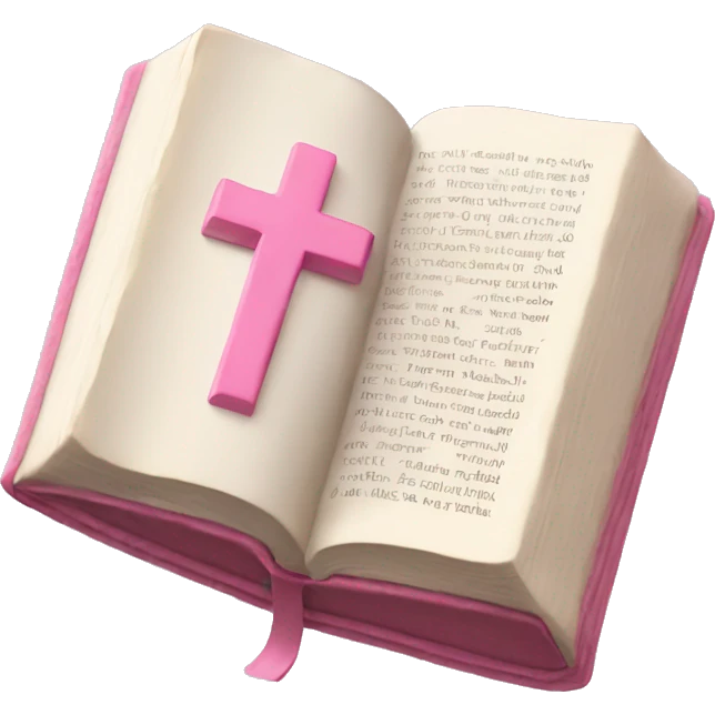 Light pink Bible opened no cross emoji