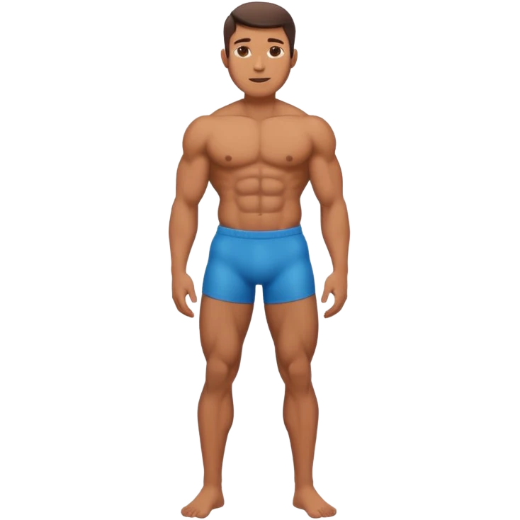 Naked man with penis between legs emoji