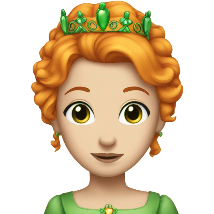 Orange hair princess green eyes emoji