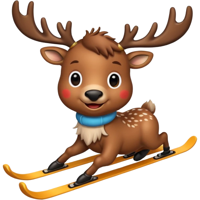 baby reindeer skiing emoji