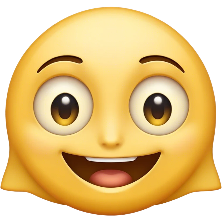 A yellow iOS emoji with its eye wide open but it’s only have a face in the frame  emoji