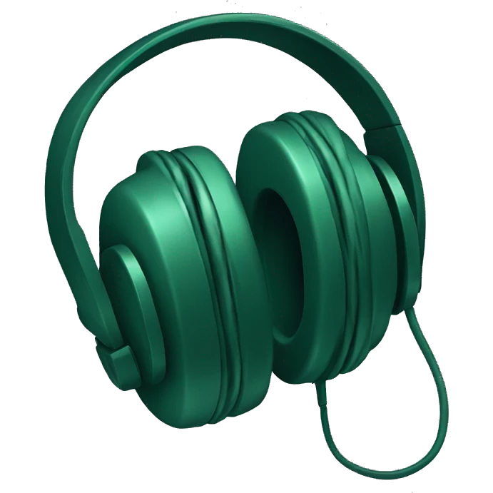 Dark green headphones emoji