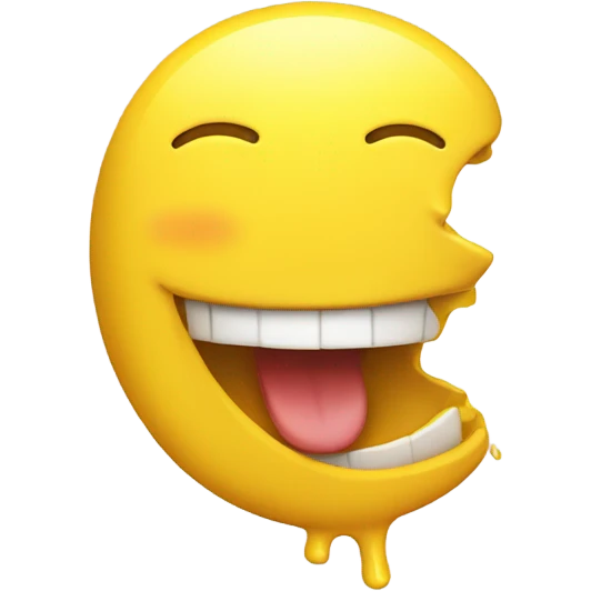 Smiling emoji with yellow bone in mouth  emoji