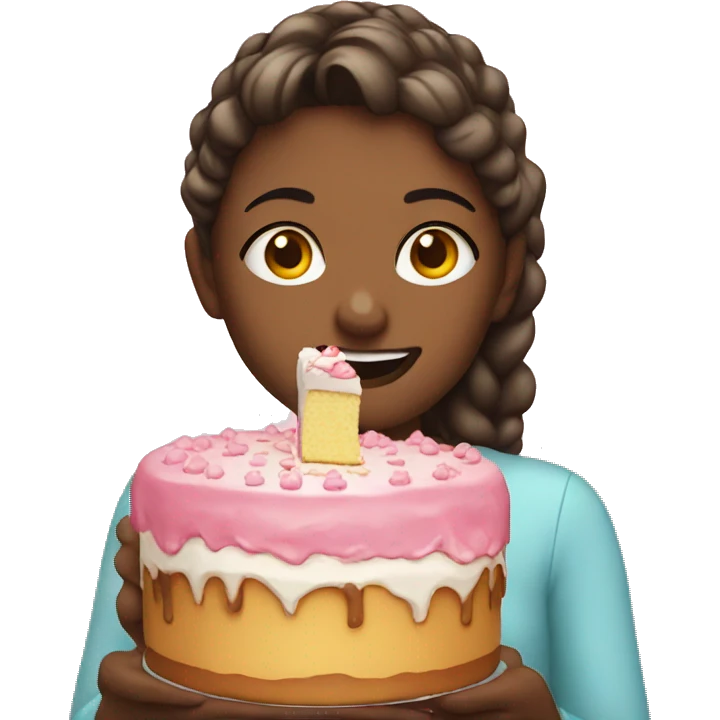 Girl eat cake  emoji