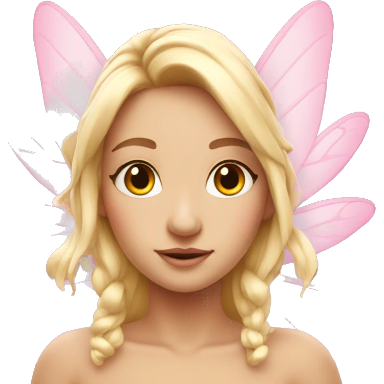 Pink blonde fairy with beautiful wings emoji