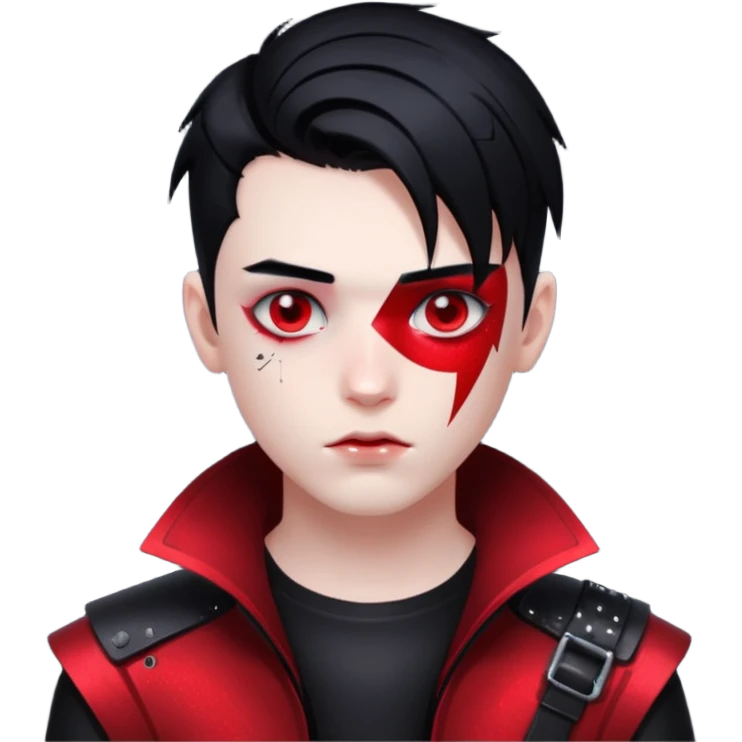 red glitter cyberpunk boy emoji