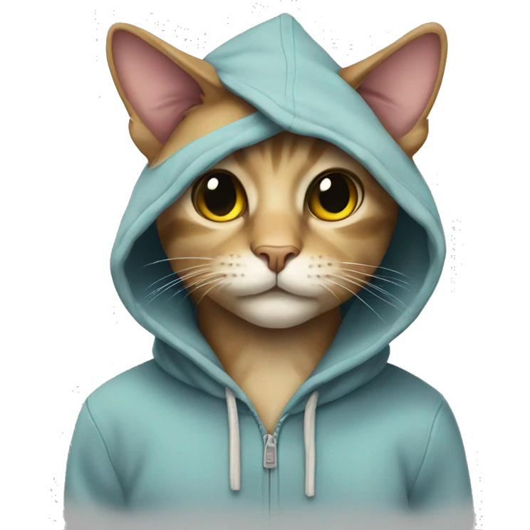 Cat wearing a hoodie  emoji